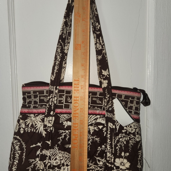 Vera Bradley Brown and Cream Floral Tote Bag - Picture 13 of 16